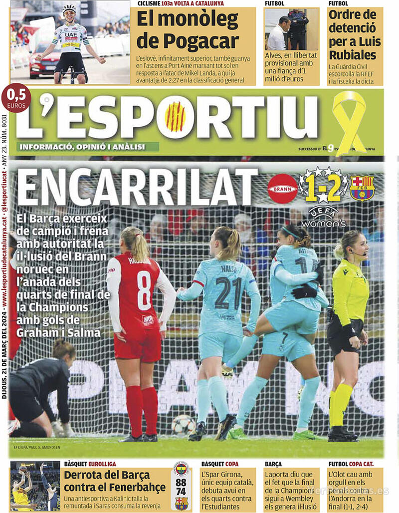 Portada L'Esportiu 2024-03-22