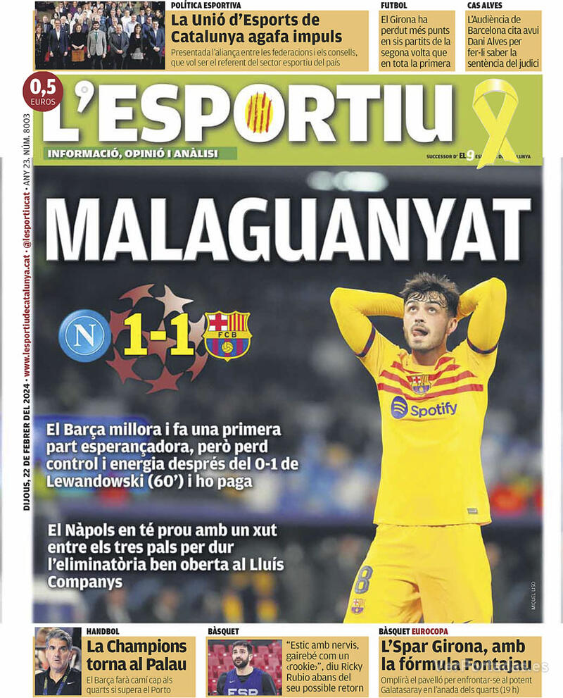 Portada L'Esportiu 2024-02-23