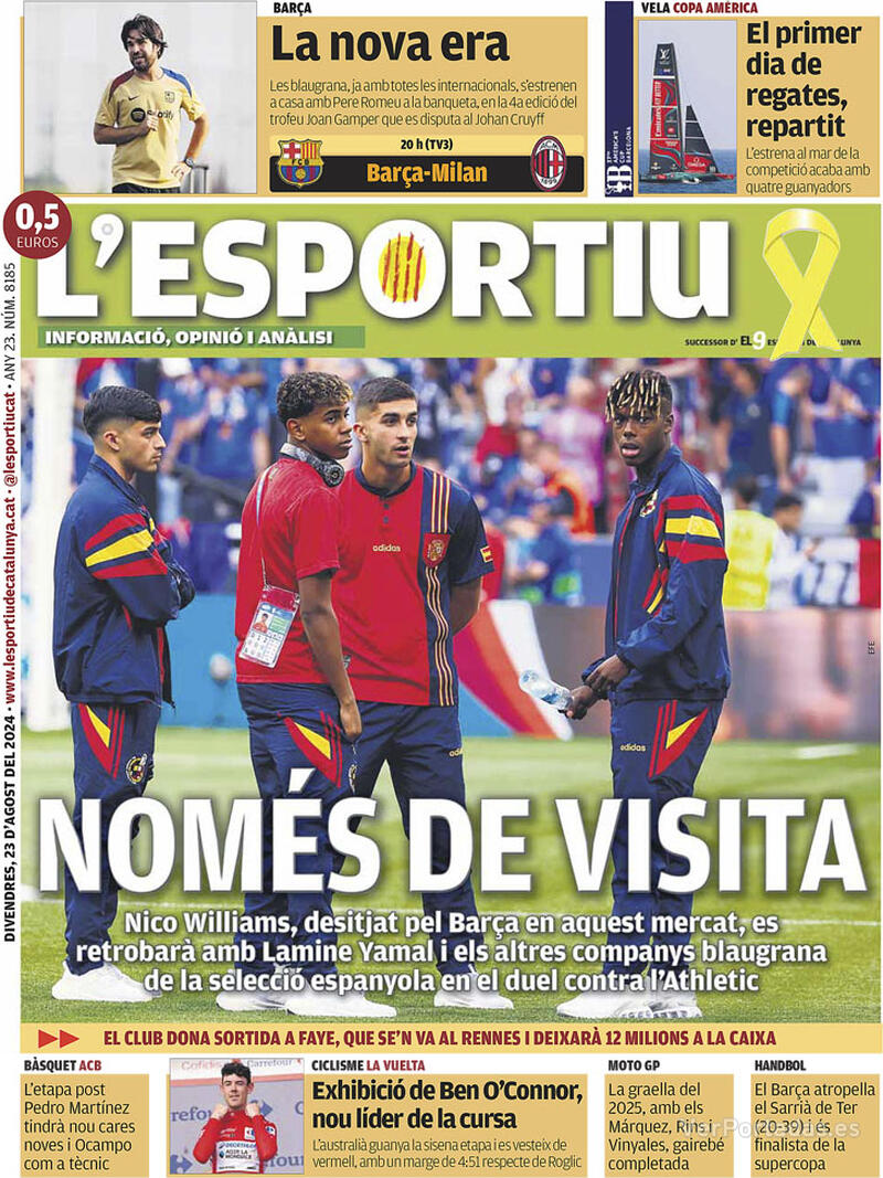 PORTADAS PRENSA DEPORTIVA VIERNES 23 DE AGOSTO Portada-periodico-l-esportiu-23-08-2024-0c40a531