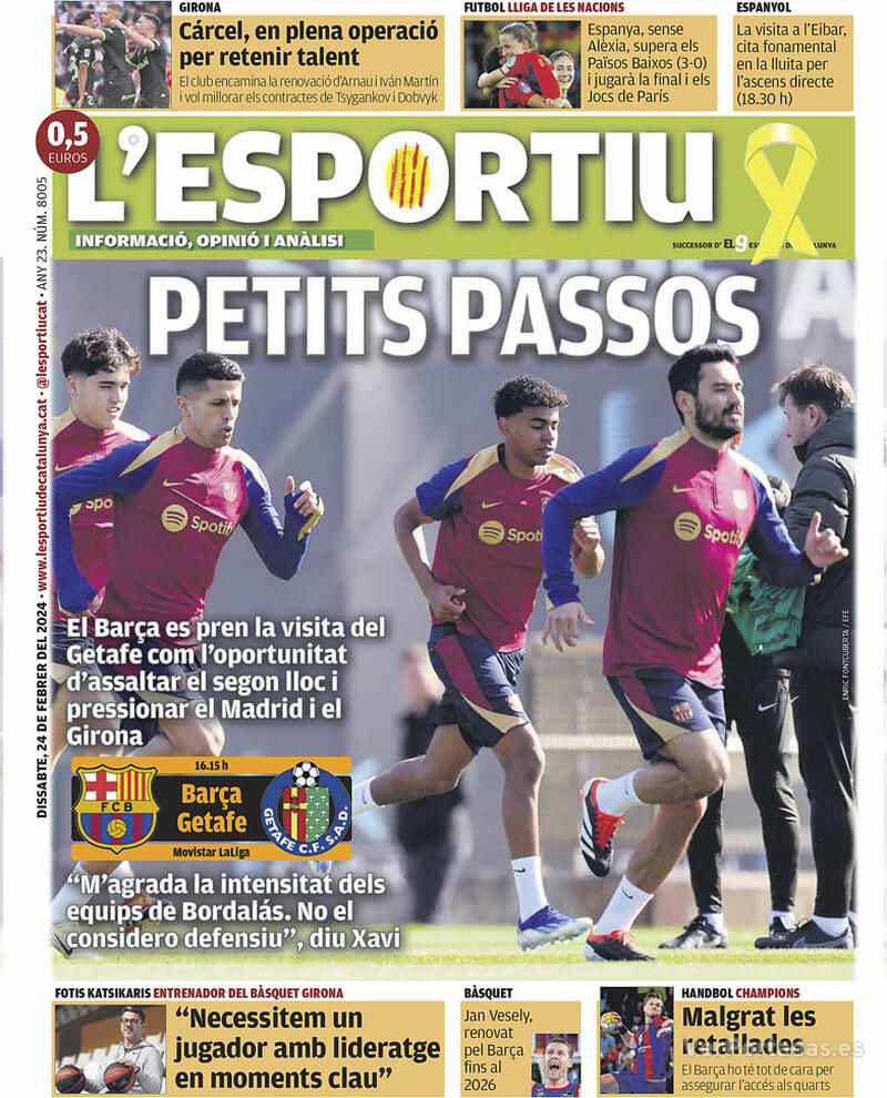 Portada L'Esportiu 2024-02-25