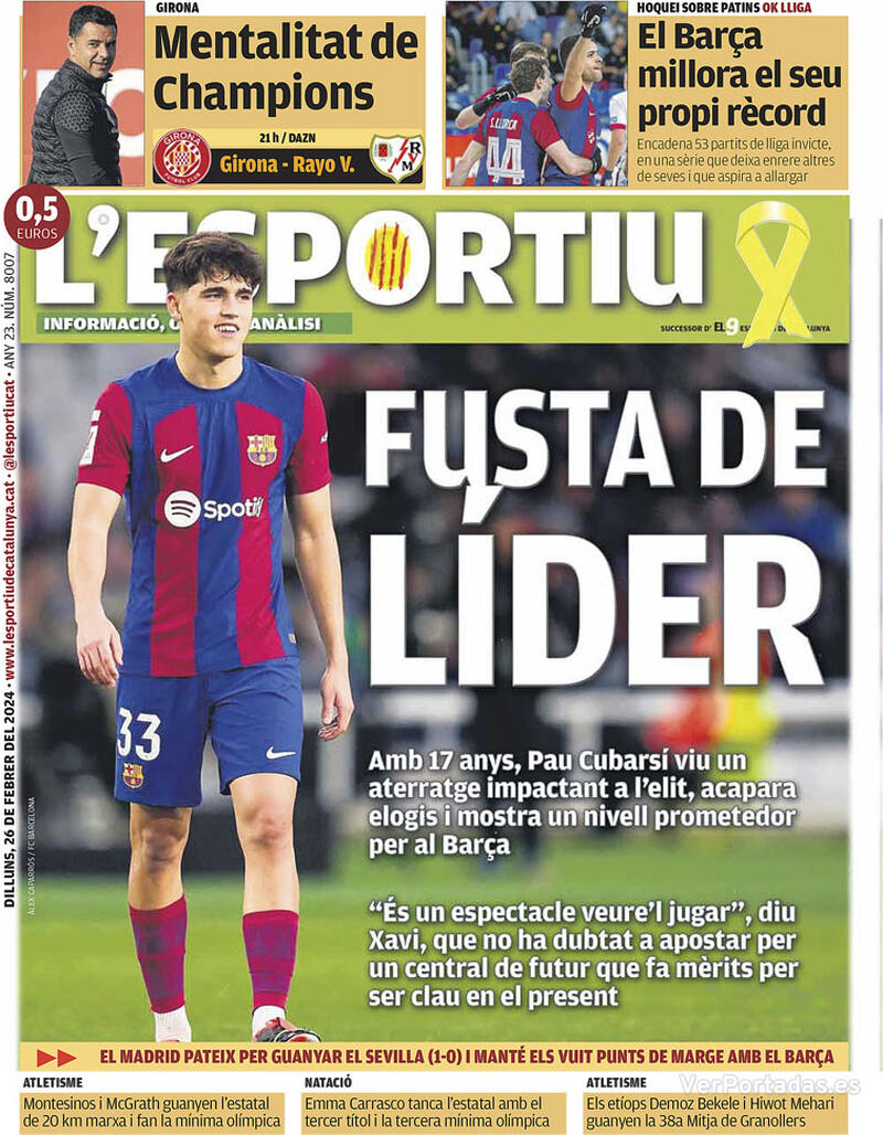 Portada L'Esportiu 2024-02-27