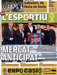 Portada L'Esportiu 2026-09-03