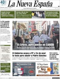 Portada La Nueva España 2018-09-15