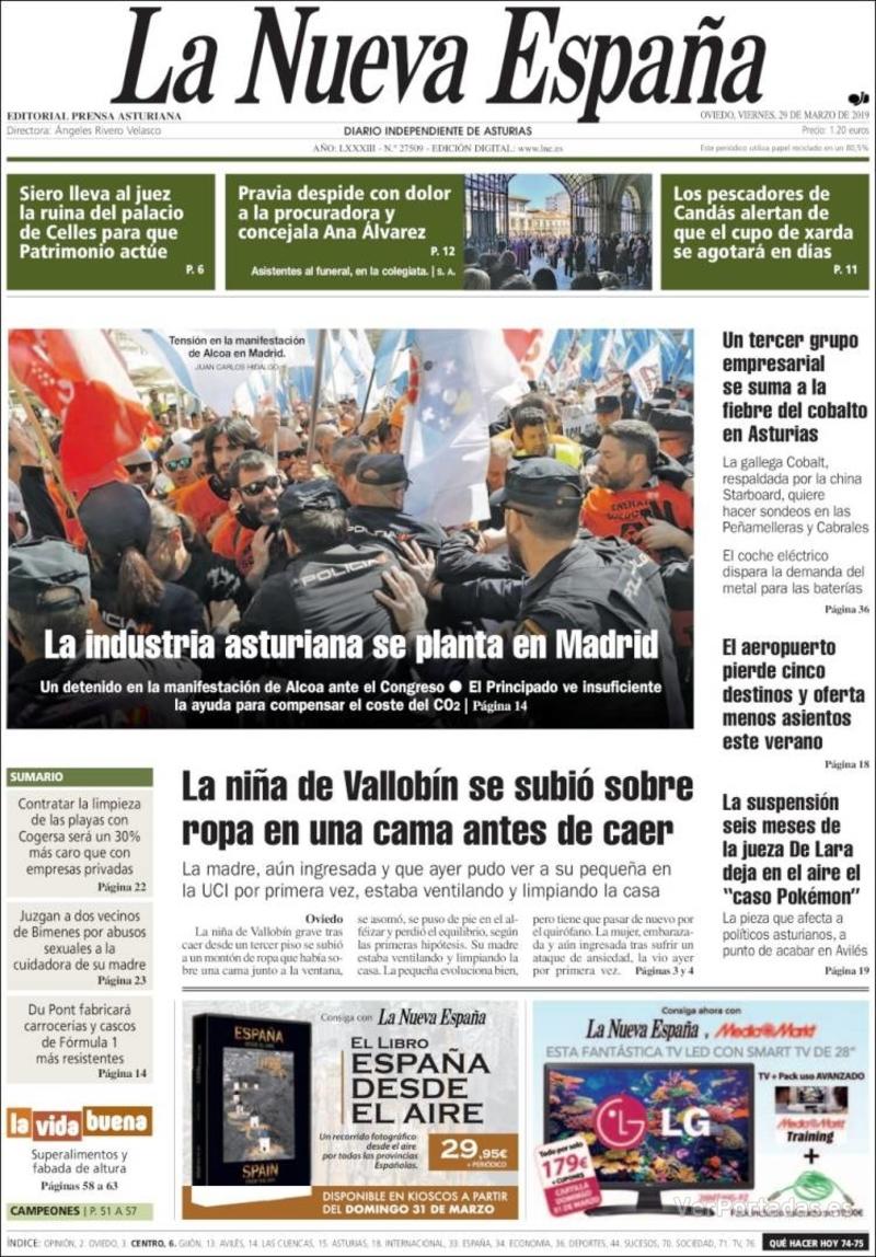 Portada La Nueva España 2019-03-30