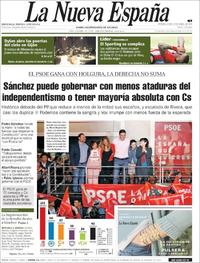 Portada La Nueva España 2019-04-29