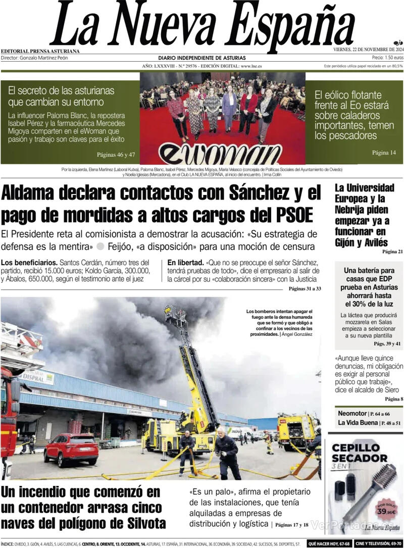 Portada Heraldo de Aragón 2024-11-22