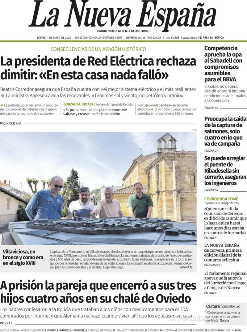 Portada Heraldo de Aragón 2025-05-01