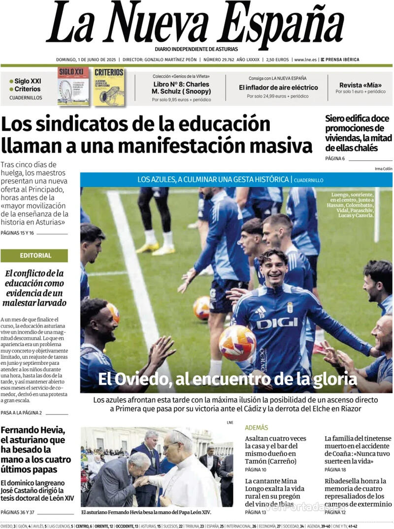 Portada Heraldo de Aragón 2025-06-01