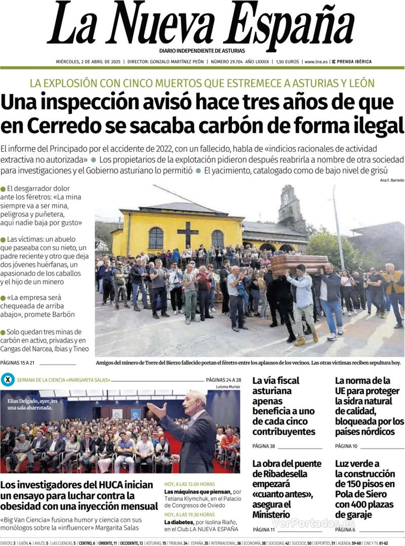 Portada Heraldo de Aragón 2025-04-02