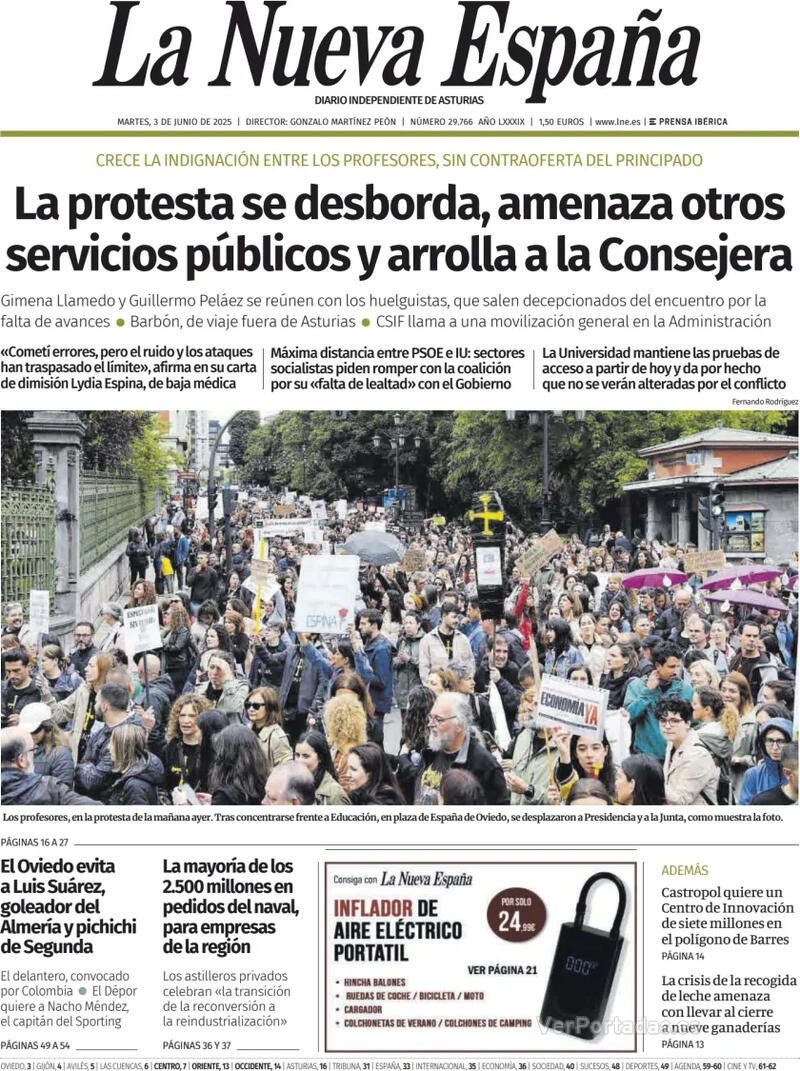 Portada Heraldo de Aragón 2025-06-03