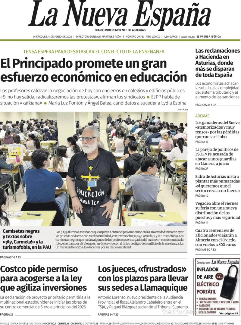 Portada Heraldo de Aragón 2025-06-04
