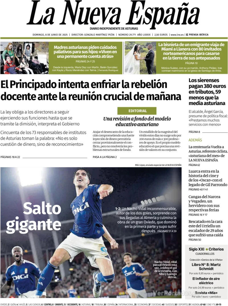 Portada Heraldo de Aragón 2025-06-08