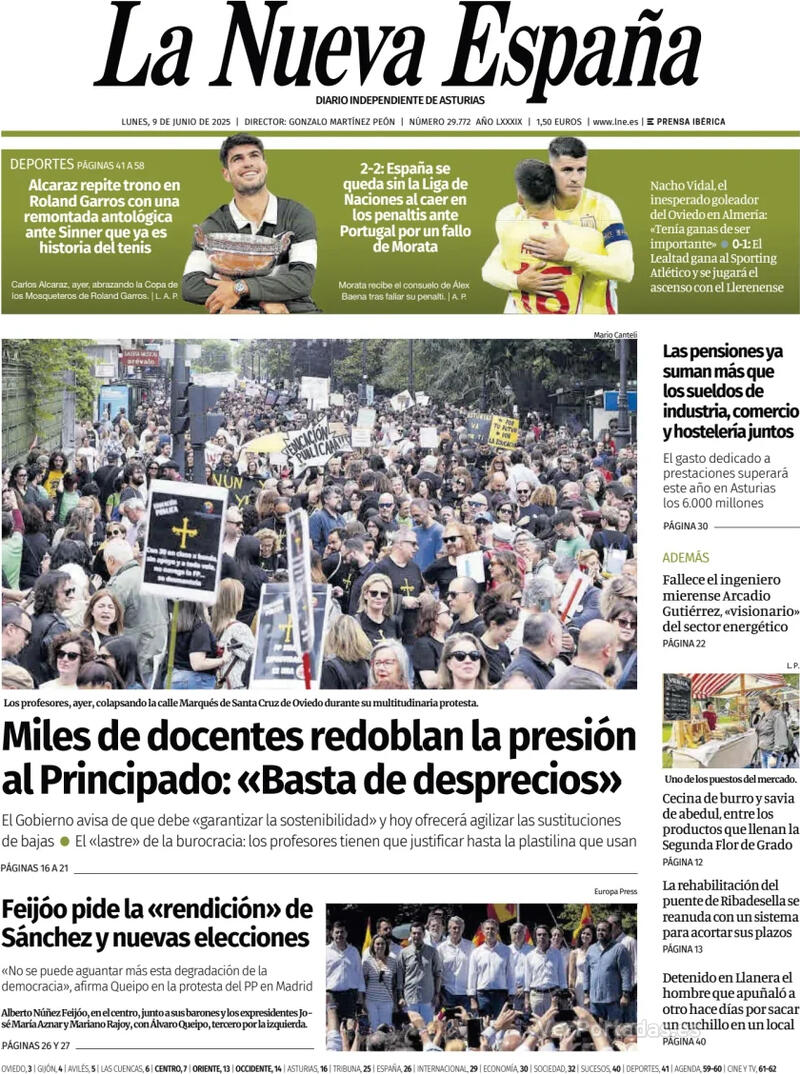 Portada Heraldo de Aragón 2025-06-09