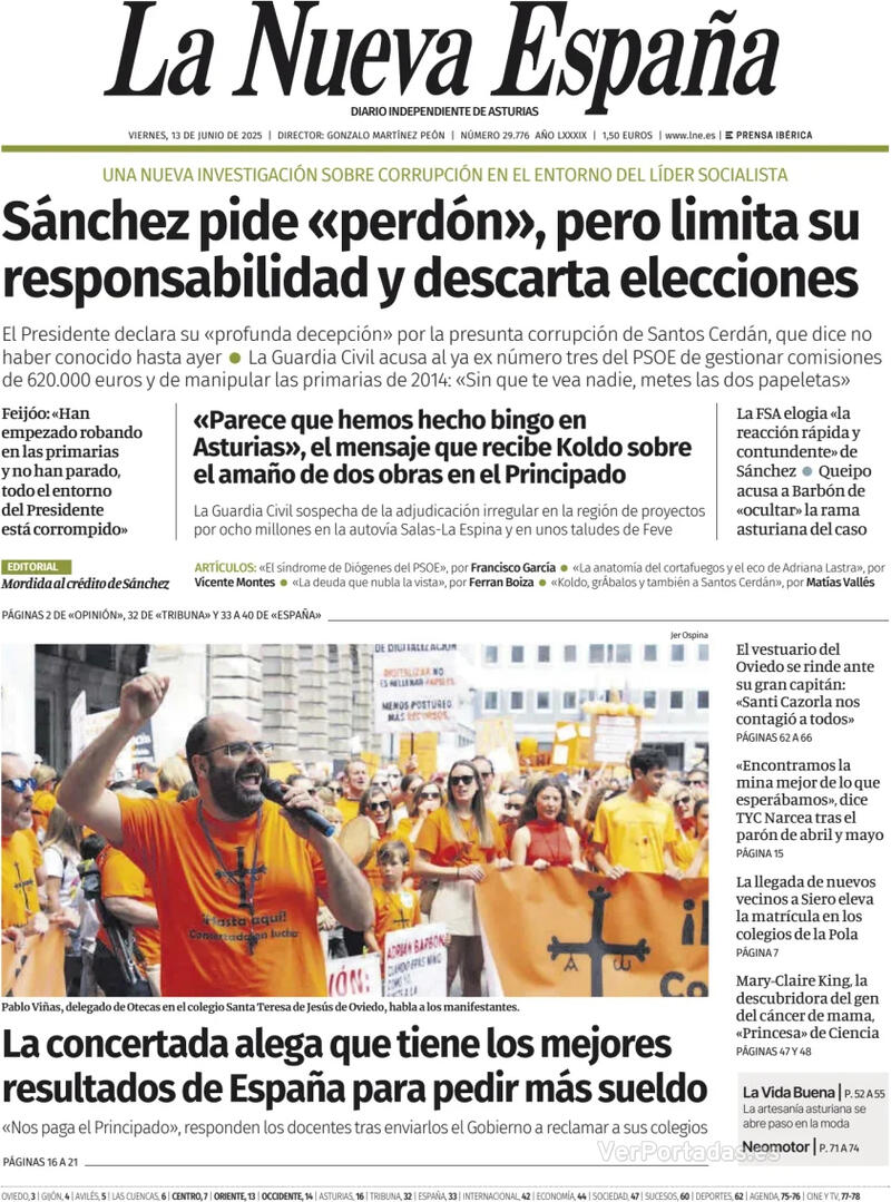 Portada Heraldo de Aragón 2025-06-13