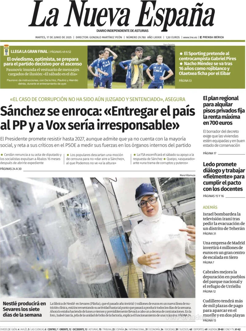 Portada Heraldo de Aragón 2025-06-17