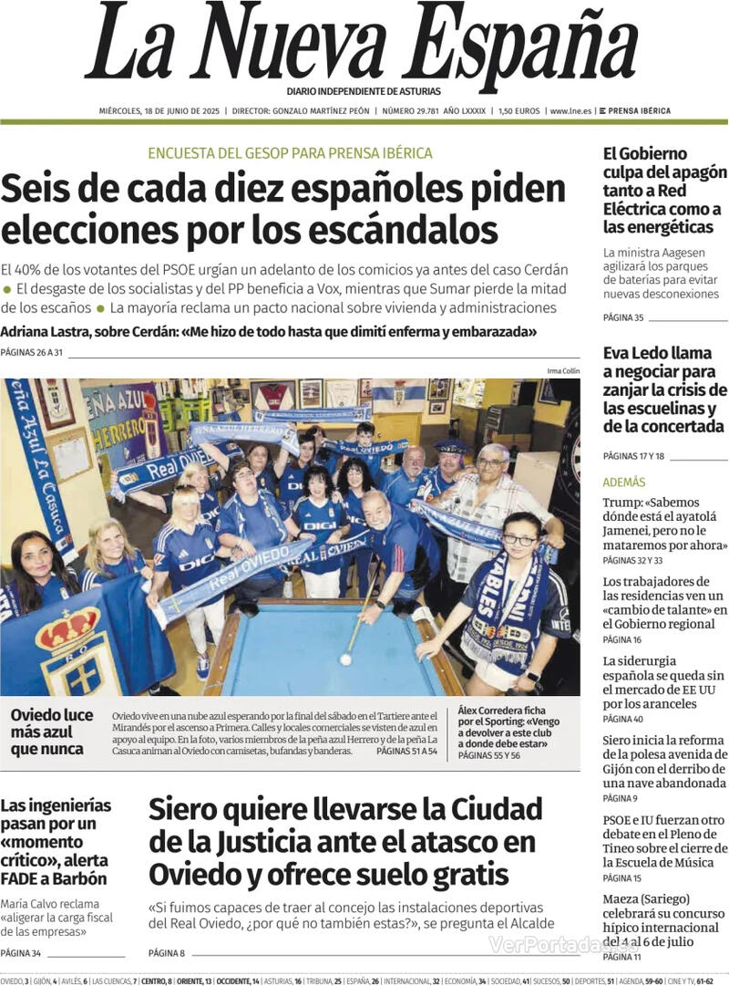 Portada Heraldo de Aragón 2025-06-18