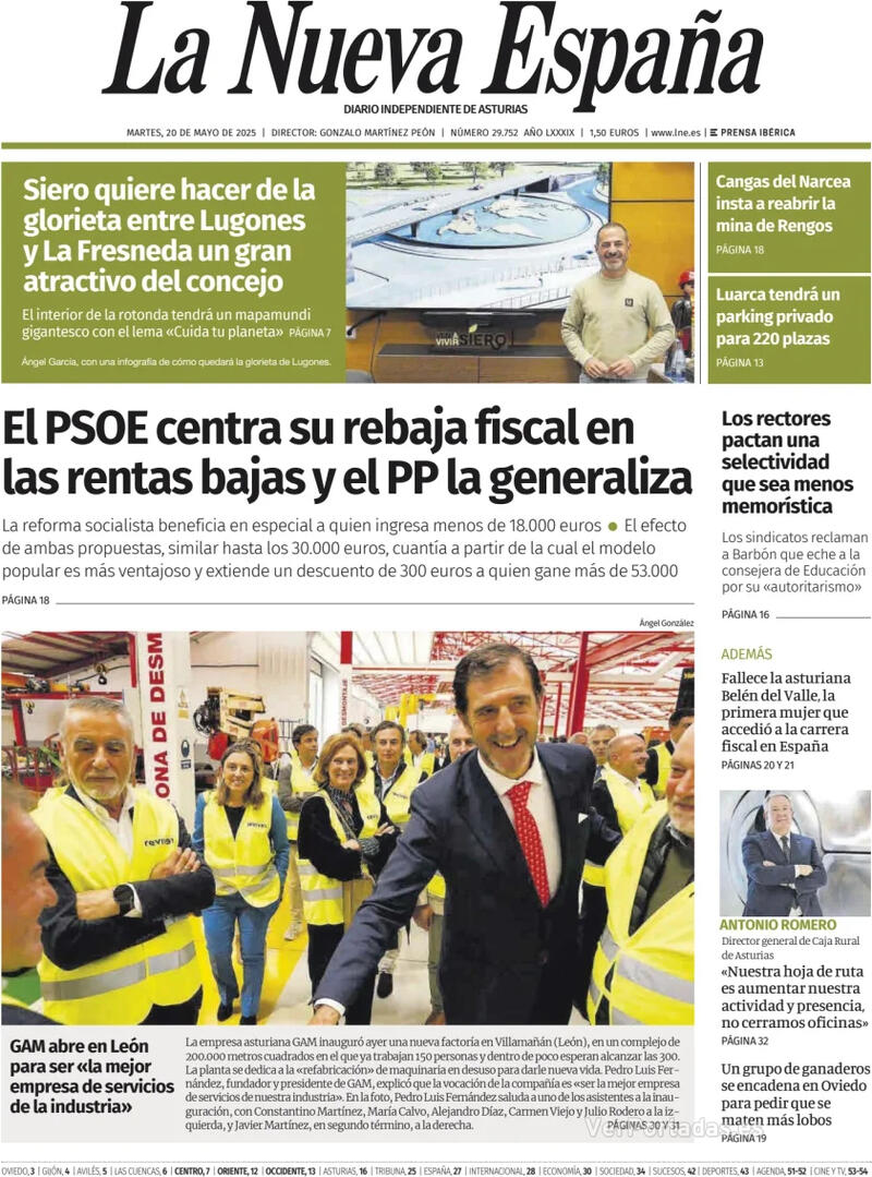 Portada Heraldo de Aragón 2025-05-20