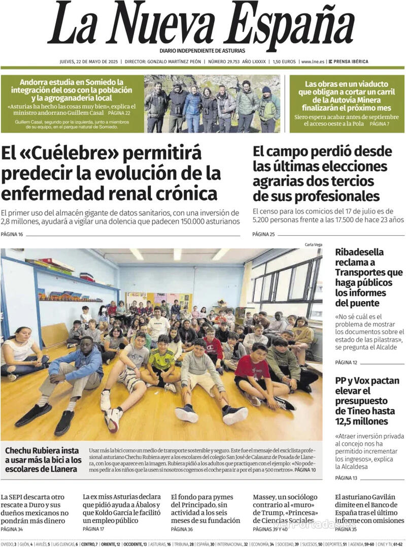 Portada Heraldo de Aragón 2025-05-22