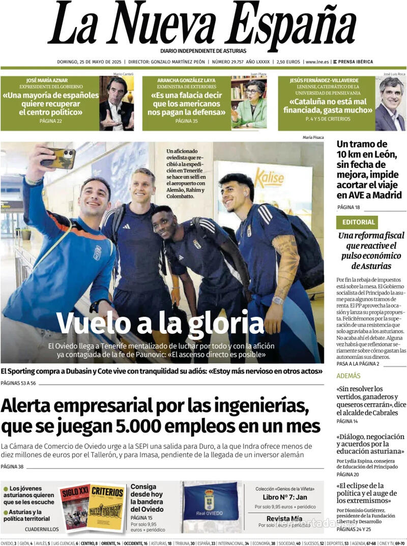 Portada Heraldo de Aragón 2025-05-25