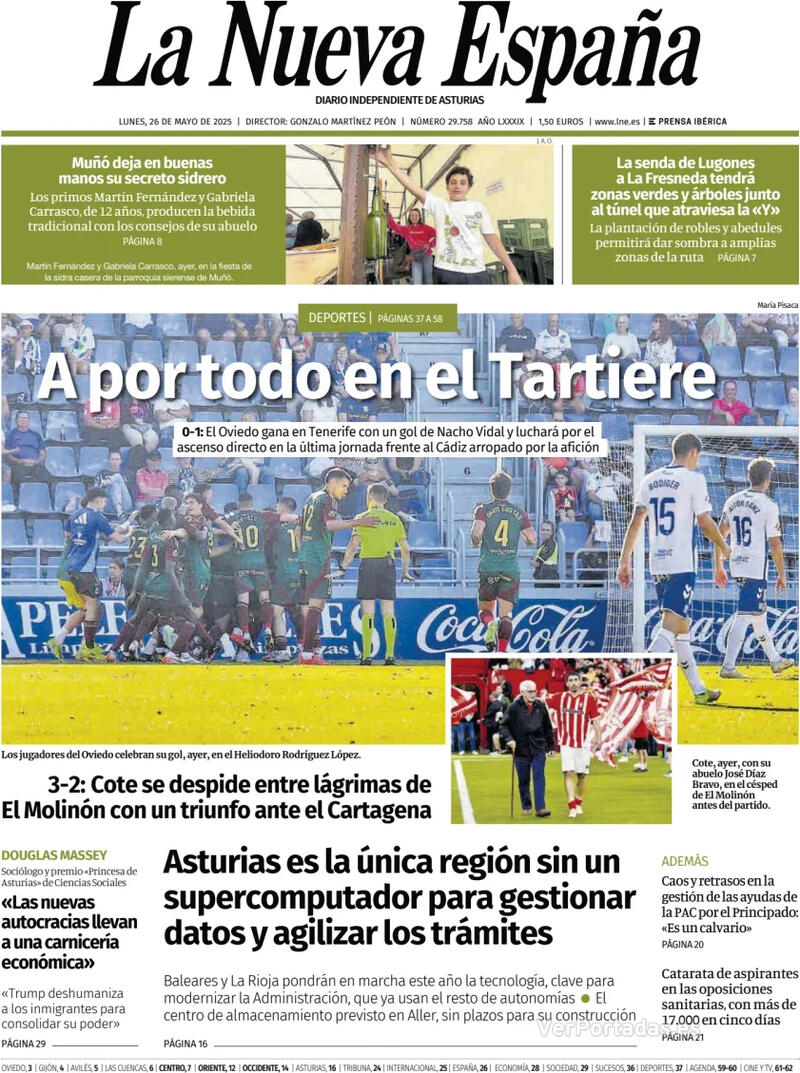 Portada Heraldo de Aragón 2025-05-26