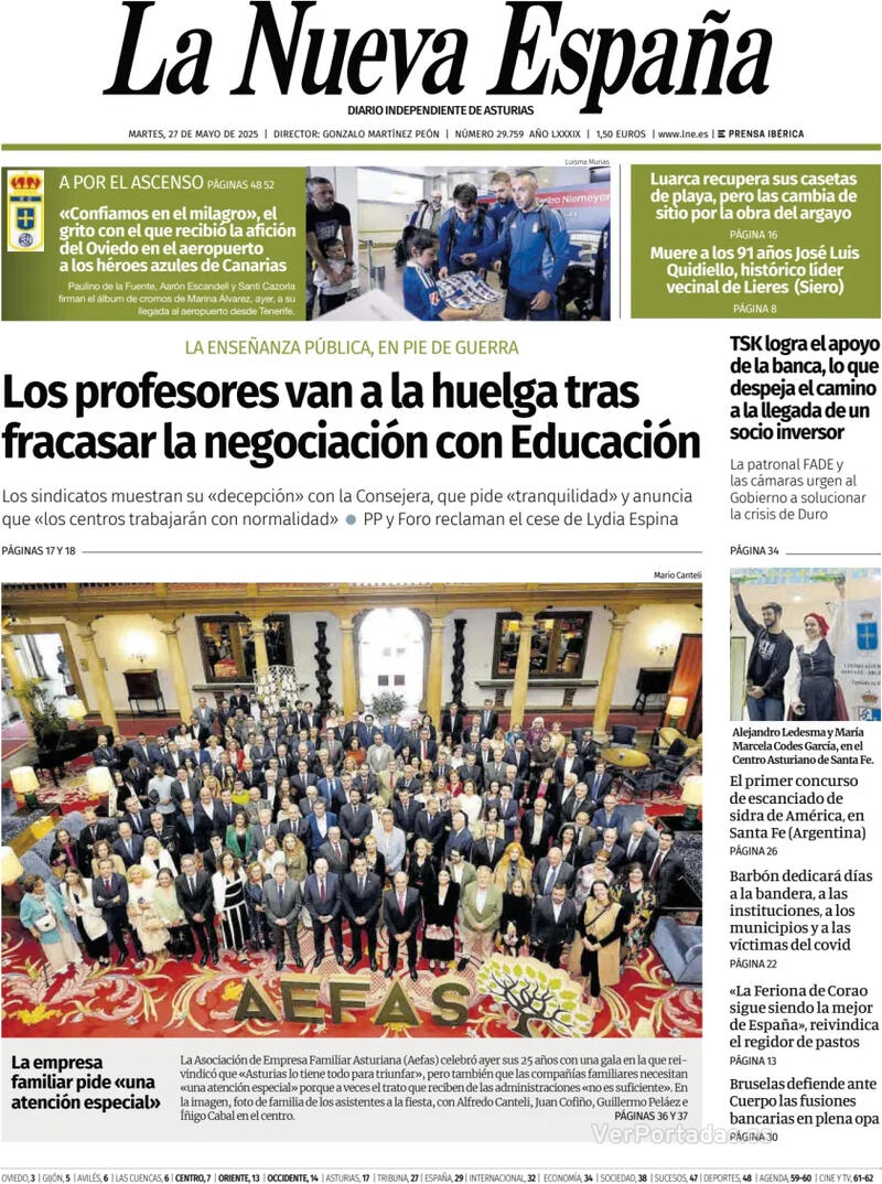 Portada Heraldo de Aragón 2025-05-27