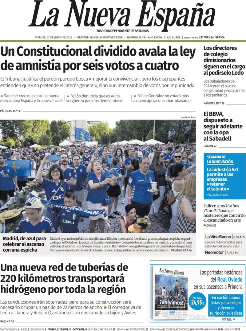 Portada Heraldo de Aragón 2025-06-27