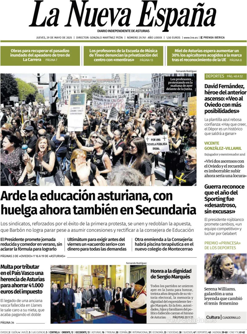 Portada Heraldo de Aragón 2025-05-29