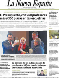 Portada La Nueva España 2025-12-02