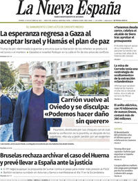 Portada La Nueva España 2025-10-10