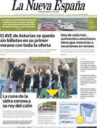 Portada La Nueva España 2025-07-14