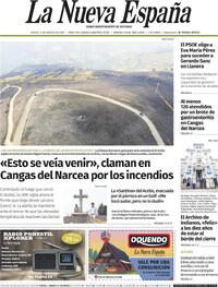 Portada La Nueva España 2025-08-14