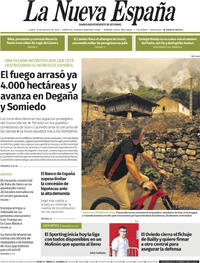 Portada La Nueva España 2025-08-18