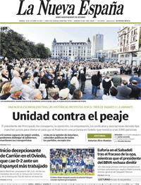 Portada La Nueva España 2025-10-18