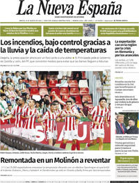Portada La Nueva España 2025-08-19