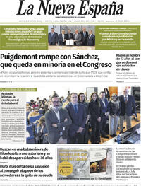 Portada La Nueva España 2025-10-28