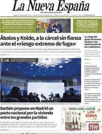 Portada La Nueva España 2025-11-28