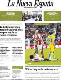 Portada La Nueva España 2025-09-29