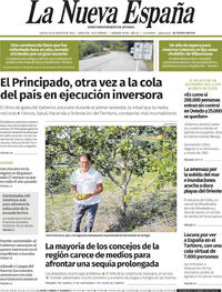 Portada La Nueva España 2026-08-20