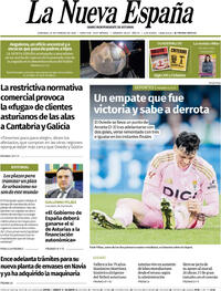 Portada La Nueva España 2026-02-22