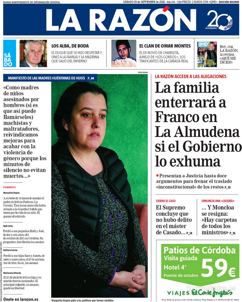 Portada La Razón 2018-09-30