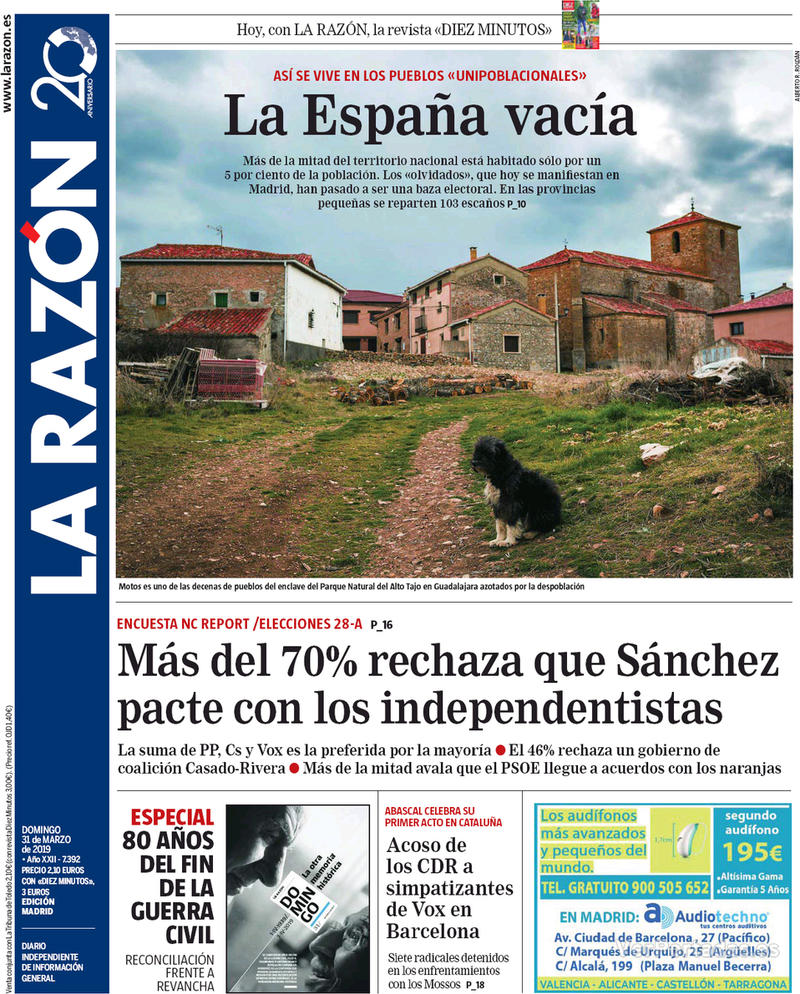 Portada La Razón 2019-04-01