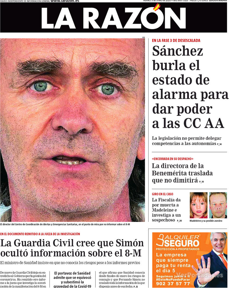 Portada La Razón 2020-06-06