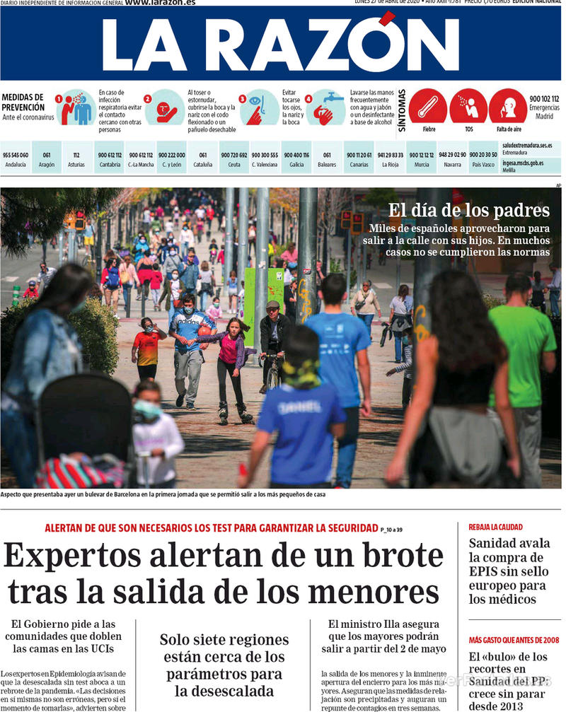 Portada ABC 2020-04-27