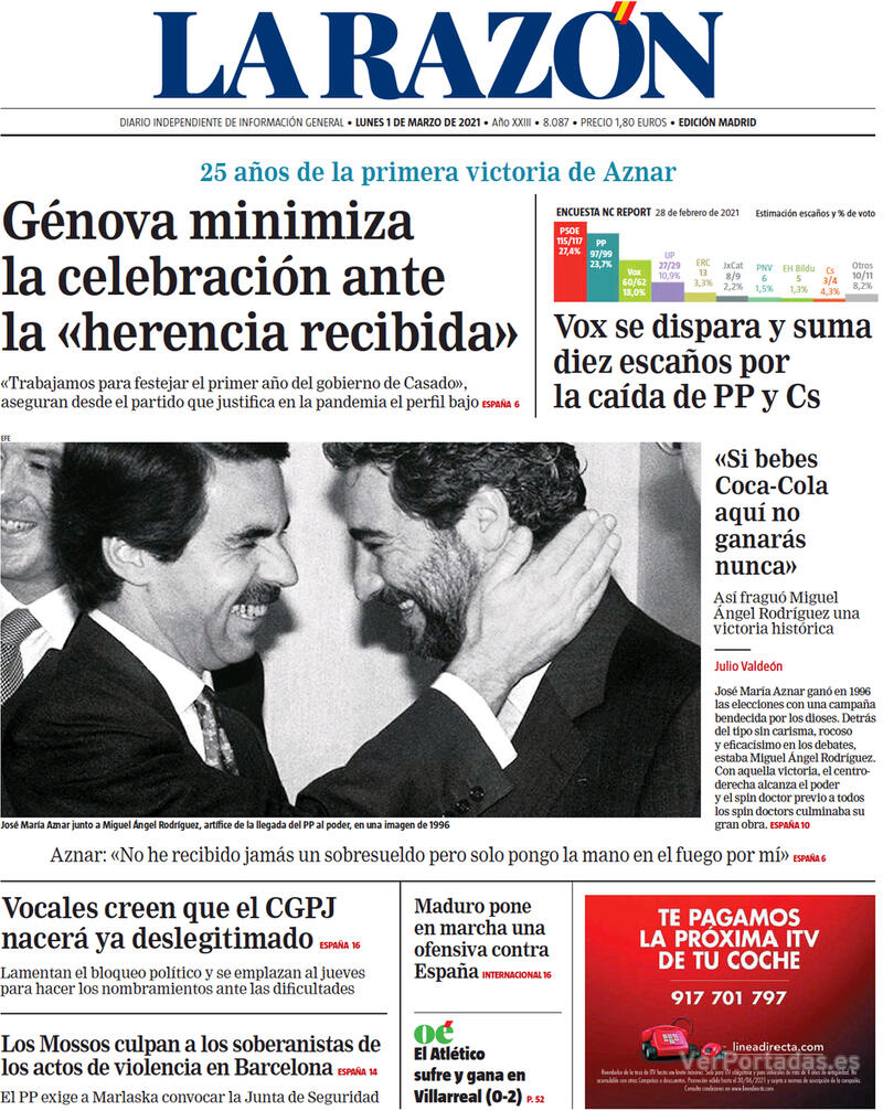 Portada La Razón 2021-03-02