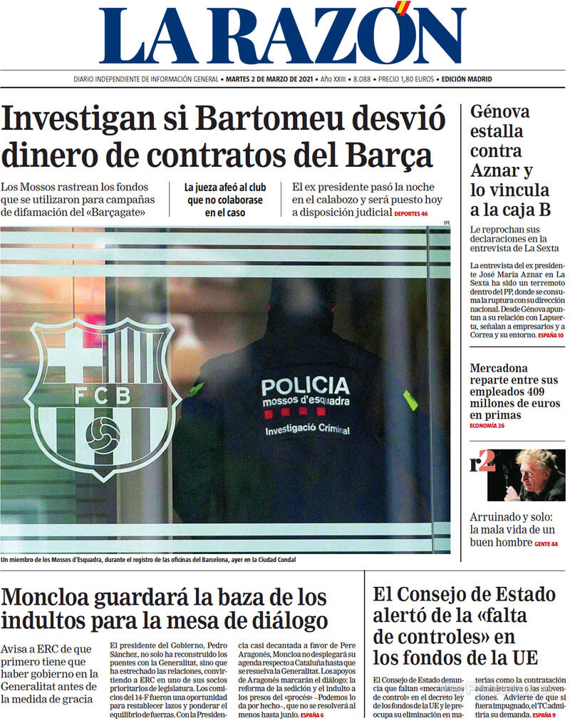 Portada La Razón 2021-03-03