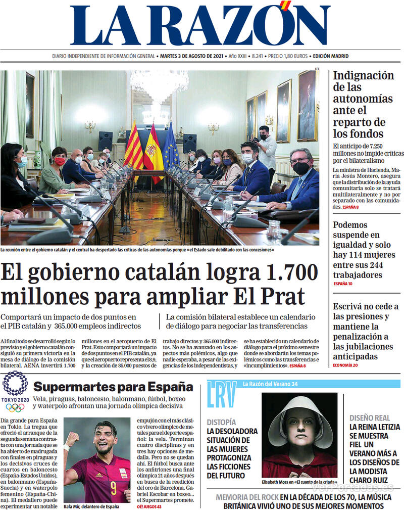 Portada La Razón 2021-08-04