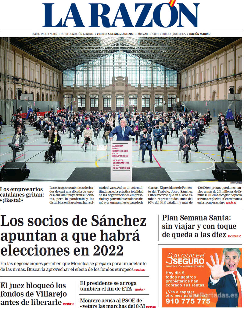 Portada La Razón 2021-03-06