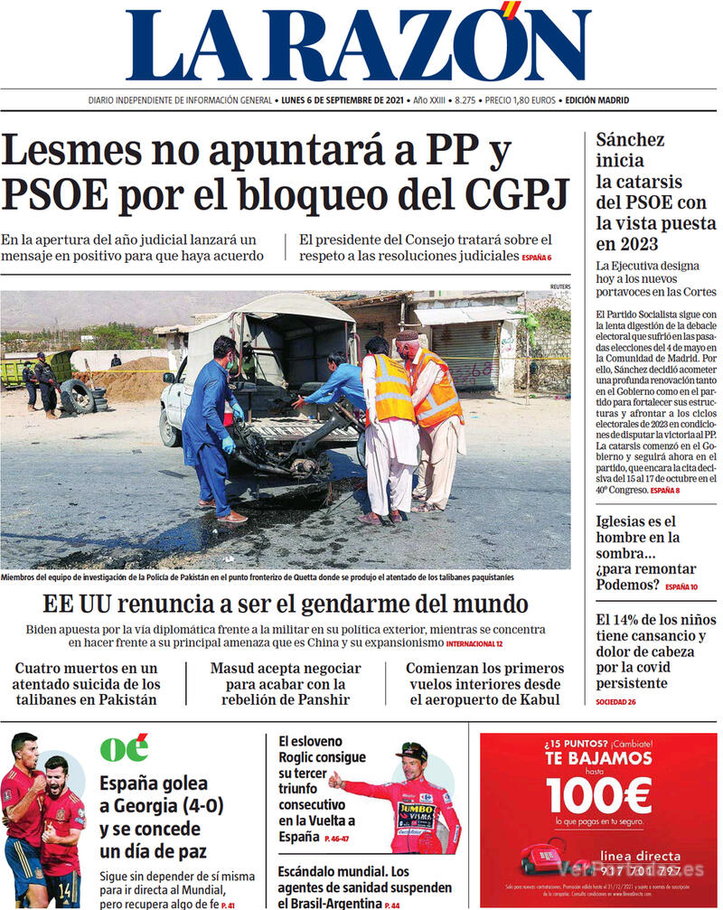 Portada La Razón 2021-09-07