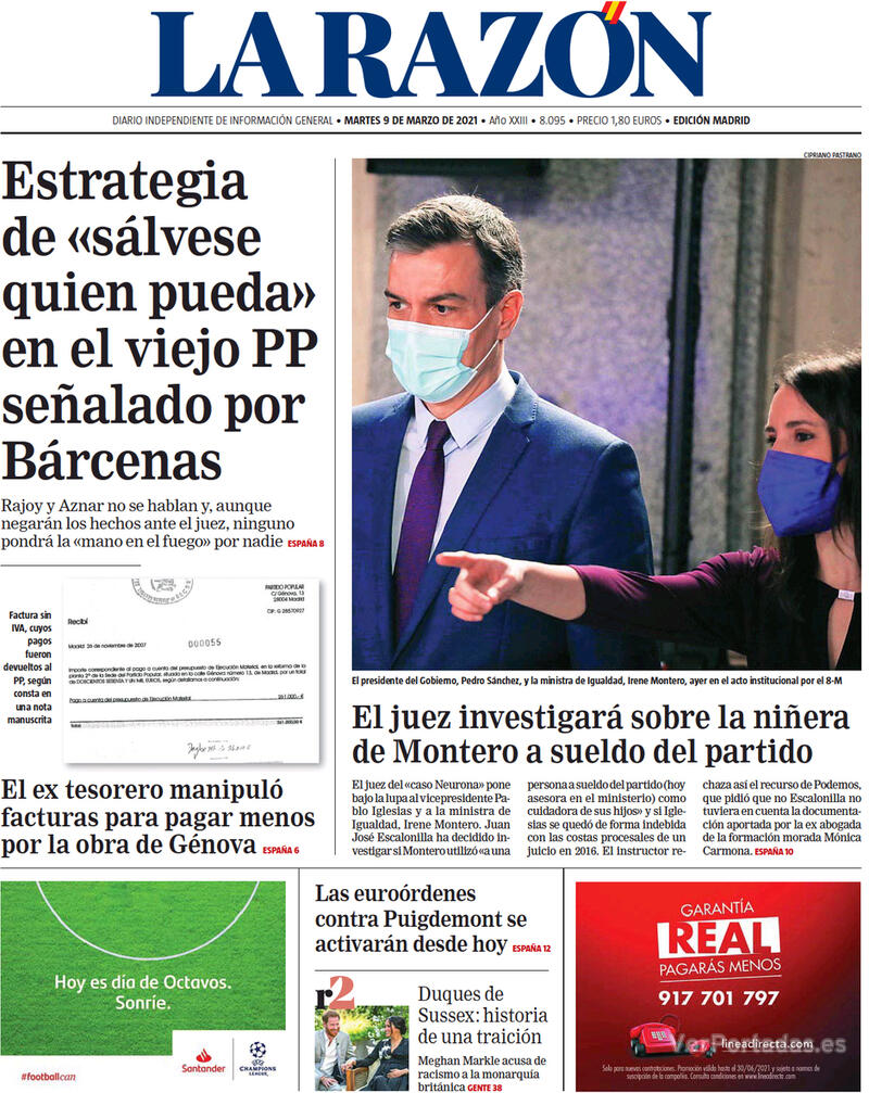 Portada La Razón 2021-03-10