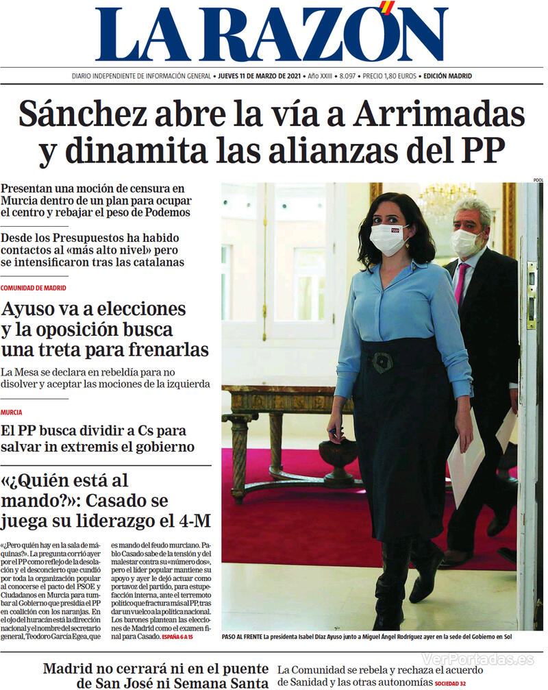 Portada La Razón 2021-03-12